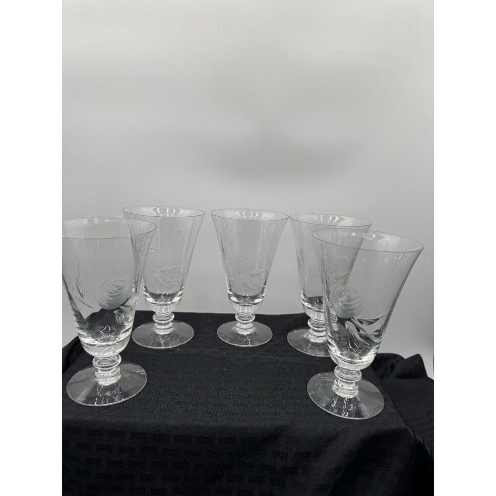 FOSTORIA glassware  ROSE pattern Set Of 5